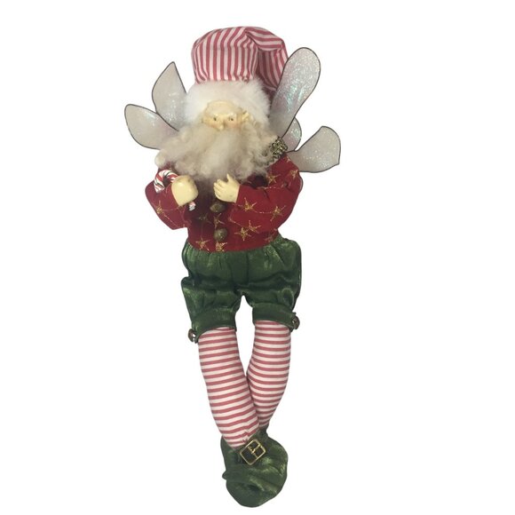 Mark Roberts Christmas Fairy Elf Ornament  With Glittery Wings - Picture 1 of 9